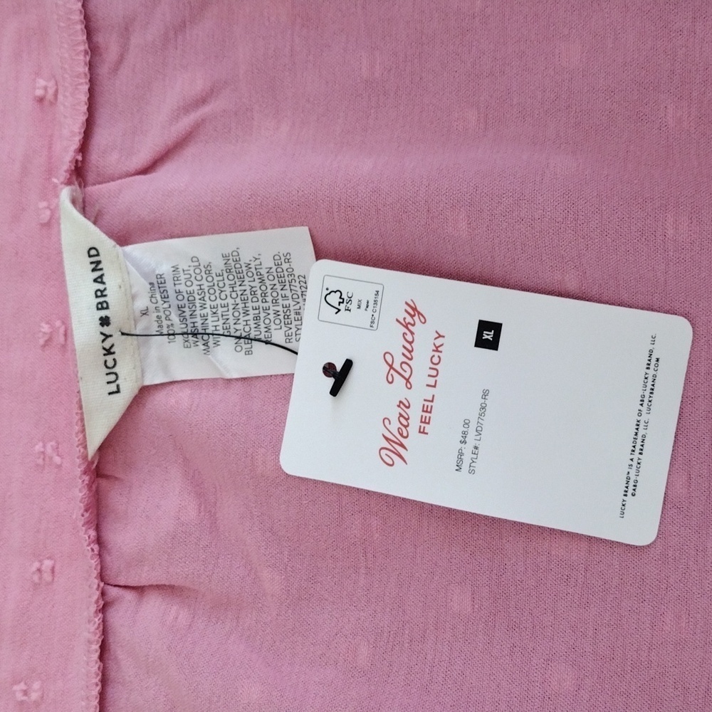 Lucky Brand 2 Piece Shorts and Tank Top Pajama Set Baby in Pink Size XL - Picture 7 of 9